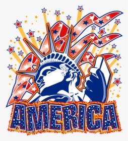 Statue Of Liberty With Fireworks T-shirt, Ap80002 ,, HD Png Download, Free Download