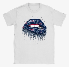 Biting Glossy Lips Sexy New England Patriots Nfl Football - Lips Nfl Shirt, HD Png Download, Free Download