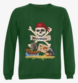 Pirate Ship, Treasure Chest And Jolly Roger Gildan - Crew Neck, HD Png Download, Free Download