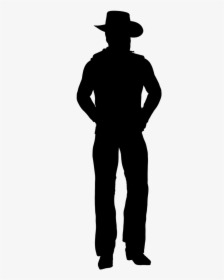 Silhouette Man Muscles - Man With Cowboy Hat Silhouette Png, Transparent Png, Free Download