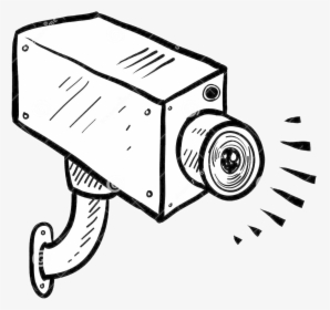Cartoon Of Security Camera - Security Camera Drawing, HD Png Download, Free Download