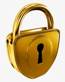 Lock Clipart Golden - Gold Lock Png, Transparent Png, Free Download