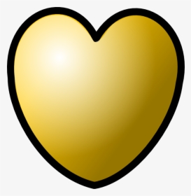 Heart Gold Theme Svg Clip Arts - Cartoon Of Gold Heart, HD Png Download, Free Download