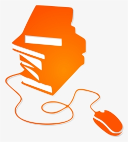 Books And Mouse Orange Silhouette - Book Silhouette Transparent, HD Png Download, Free Download
