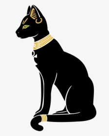 Transparent Black Cat Clipart Png - Drawing Ancient Egyptian Cat, Png Download, Free Download