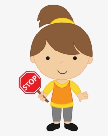 Cartoon Stop Sign Clipart - Child Stop Clipart, HD Png Download, Free Download