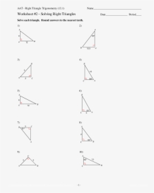 Right Triangle Trigonometry Worksheet, HD Png Download, Free Download