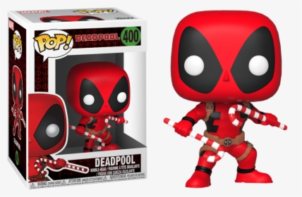 Deadpool With Christmas Candy Canes Pop Vinyl Figure - Deadpool Funko Pop Marvel, HD Png Download, Free Download