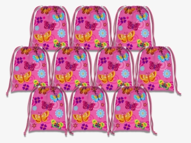 Pink Butterfly Drawstring Tote Bag - Backpack, HD Png Download, Free Download