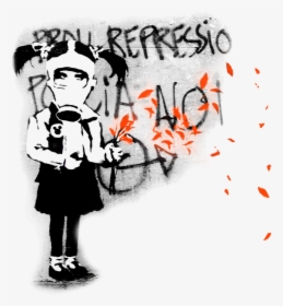 Banksy Gas Mask Girl , Png Download - Banksy Girl With Gas Mask, Transparent Png, Free Download