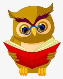 Owls Clipart Reading - Owl Reading, HD Png Download, Free Download