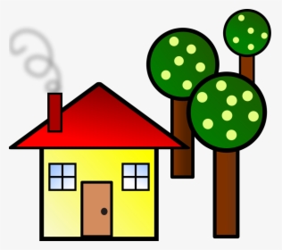 House With Trees Svg Clip Arts - House Clip Art, HD Png Download, Free Download