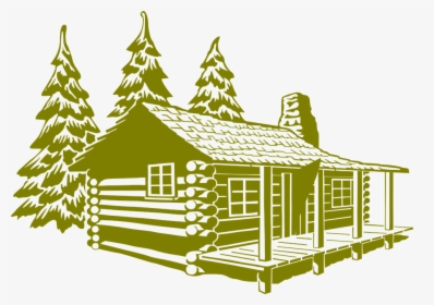 Silhouette Log Cabin Clipart, HD Png Download, Free Download