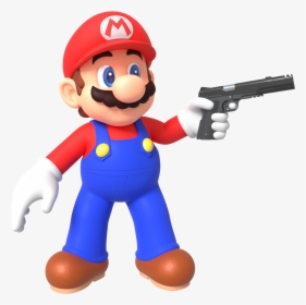 Mario Holding Gun, HD Png Download, Free Download
