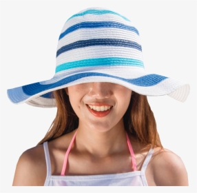 Wearing Summer Hat - Girl With Hat Png, Transparent Png, Free Download