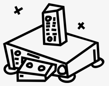 Vector Illustration Of Videocassette Recorder Vcr Records, HD Png Download, Free Download