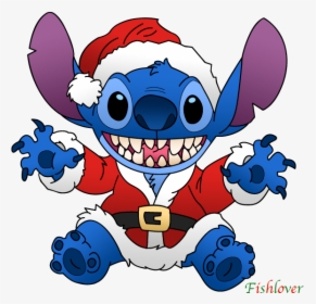Santa Stitch By Fishlover - Christmas Lilo And Stitch, HD Png Download, Free Download