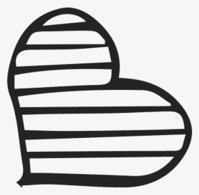 Black And White Striped Heart, HD Png Download, Free Download