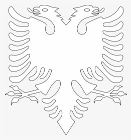 Albanian Eagle Clipart - Albanian Flag Black And White, HD Png Download, Free Download