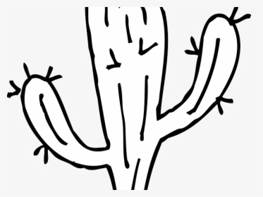 Whit Clipart Cactus - Outline Cactus Clipart Black And White, HD Png Download, Free Download