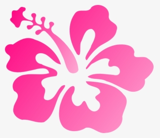 Hibiscus Pink Svg Clip Arts - Hibiscus Flower Clip Art Black And White, HD Png Download, Free Download