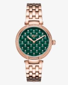 Jbw Gala J6356b Rose Gold Diamond Watch Front - Green Dial Ladies Watches, HD Png Download, Free Download