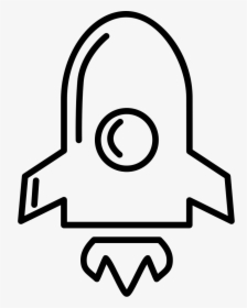 Rocket Space Ship Outline - Rocket White Png Outline, Transparent Png, Free Download