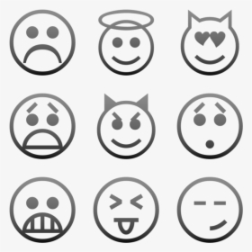 Classic Emoticons Icon In Style Simple Black Gradient - Emoji Domain, HD Png Download, Free Download