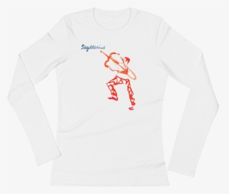 Sagittarius Tshirt Printfile Front Mockup Flat Front - Ladies Long Sleeve Cat Shirts, HD Png Download, Free Download