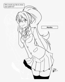Finished Doki Doki Literature Club The Other Day - Line Art, HD Png Download, Free Download