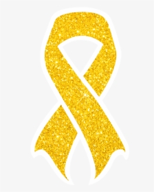 Ccam Gold Ribbon - Glitter Childhood Cancer Ribbon, HD Png Download, Free Download