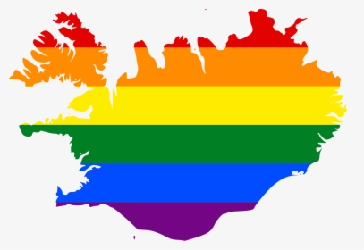 Lgbt Flag Map Of Iceland - Map Of Iceland Png, Transparent Png, Free Download
