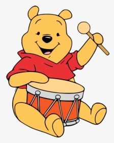 Winnie The Pooh Playing Drums, HD Png Download, Free Download