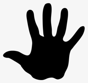 Drawn Finger Hand Outstretched - Palm Hand Black And White Clipart, HD Png Download, Free Download
