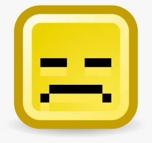 Sad Face - Pixelated Sad Face Emoji, HD Png Download, Free Download
