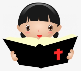 Bible Reading Free Vector Graphic On Pixabay - Girl Reading Bible Clipart, HD Png Download, Free Download