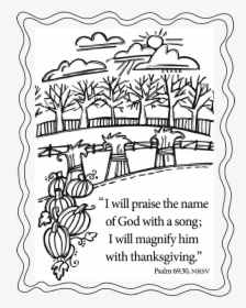Thanksgiving Scripture Png - Bible Thanksgiving Coloring Page, Transparent Png, Free Download