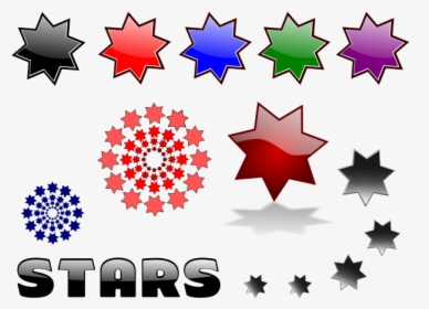 Vector Drawing Of Selection Of Different Stars - Portable Network Graphics, HD Png Download, Free Download
