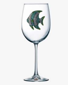 Turquoise Tropical Fish Jeweled Stemmed Wine Glass - Wine Glass With Pearl, HD Png Download, Free Download