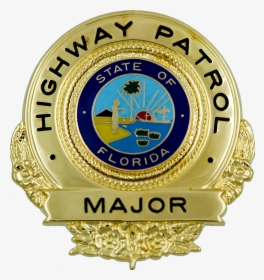 Badge Of A Florida Highway Patrol Major - Emblem, HD Png Download, Free Download