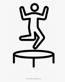 Trampoline Coloring Page - Trampoline Jump, HD Png Download, Free Download