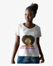 Eff Normal Black Girl Mockup - Black Girl Mockup T Shirt Model, HD Png Download, Free Download