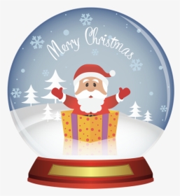 Santa Christmas Snowglobe Png Clipart Image - Christmas Snow Globe Png, Transparent Png, Free Download