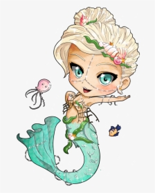 Chibi Cute Mermaid Png Clipart , Png Download - Mermaid Chibi Png, Transparent Png, Free Download