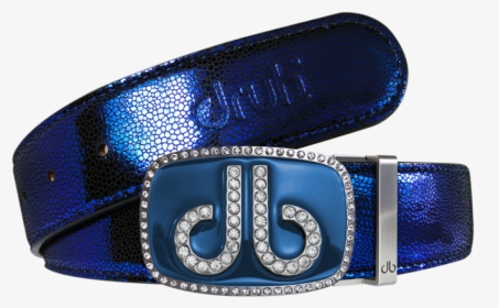 Blue Stingray Leather Belt With Blue Diamante Buckle, HD Png Download, Free Download