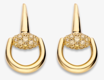 Horsebit Brown Diamond Earrings - Orecchini Gucci Horsebit Diamanti, HD Png Download, Free Download