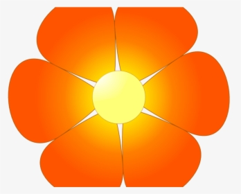 Flower Border Clip Art Free Download X Art Deco Borders - Orange Flower Clipart, HD Png Download, Free Download