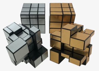 Gold And Silver Mirror Cubes - Rubik's Cube, HD Png Download, Free Download