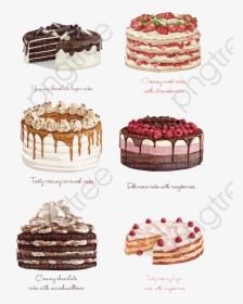 Watercolor Cake Clipart Png Picture Transparent Library - Chocolate Cake Watercolor, Png Download, Free Download