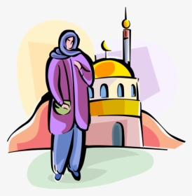 Vector Illustration Of Muslim Woman Wears Hijab Headwear - Illustration, HD Png Download, Free Download